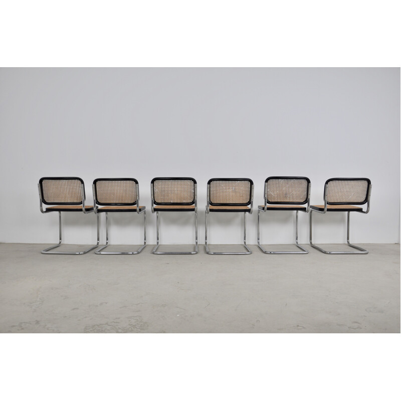 Set 6 vintage Gavina Dinning chairs by Marcel Breuer 1980s