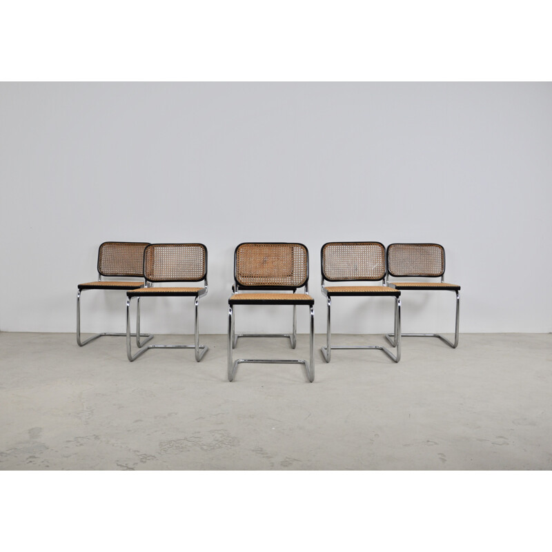 Set 6 vintage Gavina Dinning chairs by Marcel Breuer 1980s