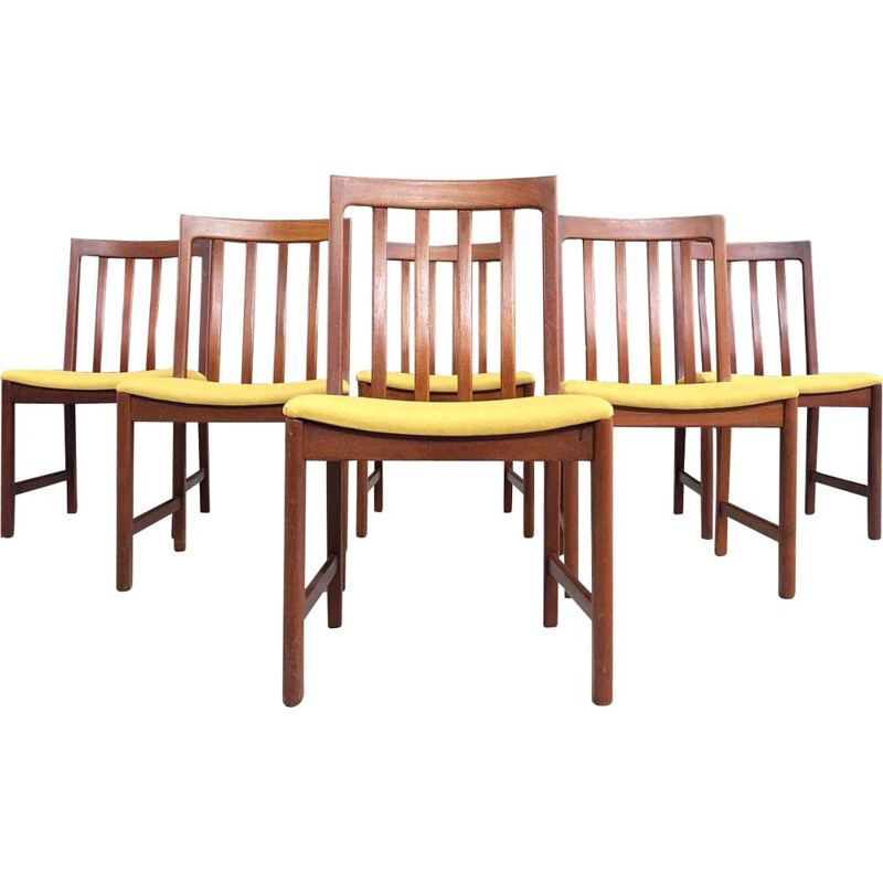 Suite of 6 vintage teak chairs by K. Ekselius, 1960