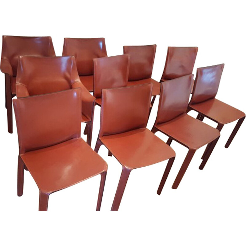 Set of 7 Cassina chairs and 3 armchairs, Mario BELLINI - 1980s