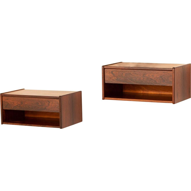 Set of 2  Mid century rosewood floating night stands Danish 1960s