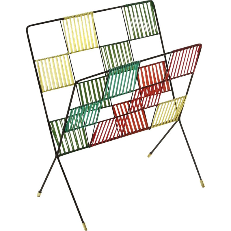 Midcentury magazine rack, Italian 1950s