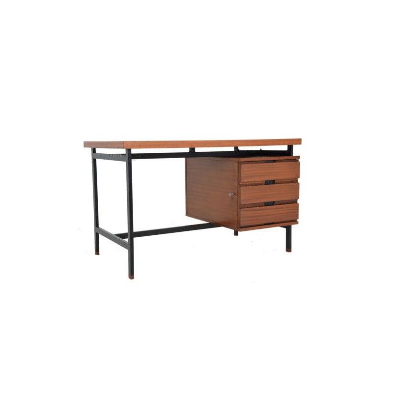 Minvielle desk in mahogany, Pierre GUARICHE - 1950s