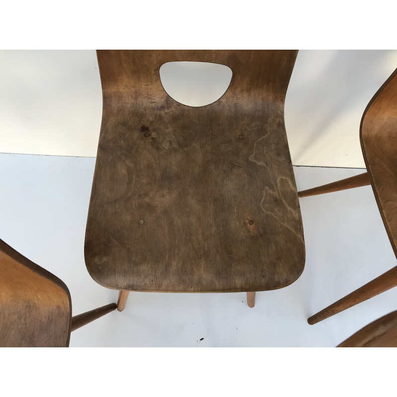 Suite of 6 vintage chairs by Hans Bellmann for Horgen Glarus, Switzerland 1950