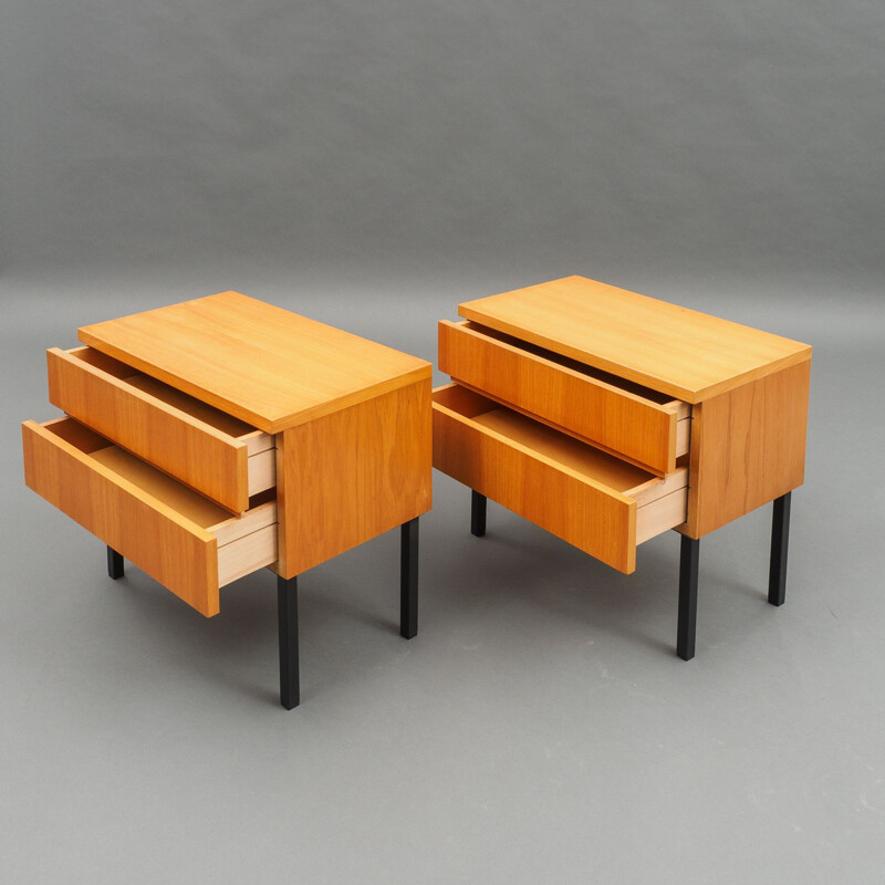 Pair of vintage nightstands, ashwood 1960s