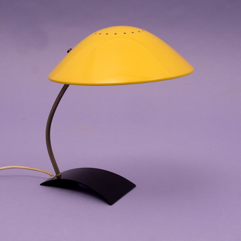 "6840" Kaiser Idell lamp in yellow and black metal - 1950s