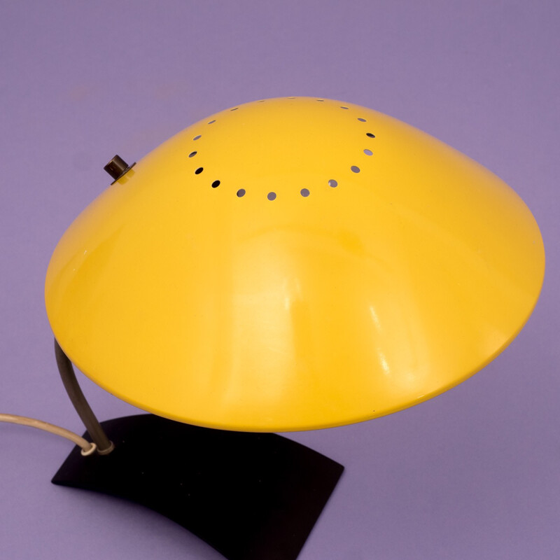 "6840" Kaiser Idell lamp in yellow and black metal - 1950s