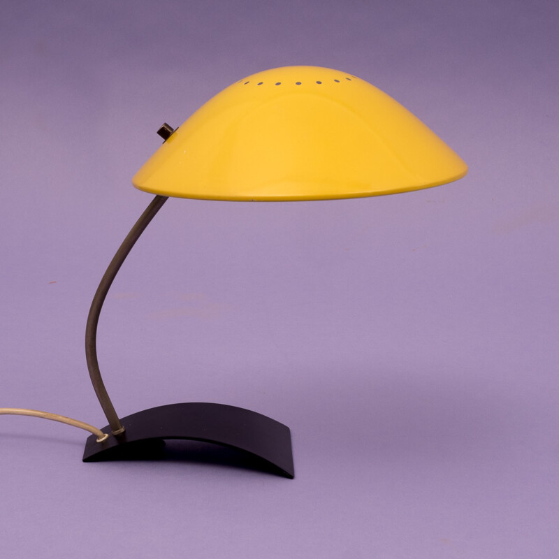 "6840" Kaiser Idell lamp in yellow and black metal - 1950s