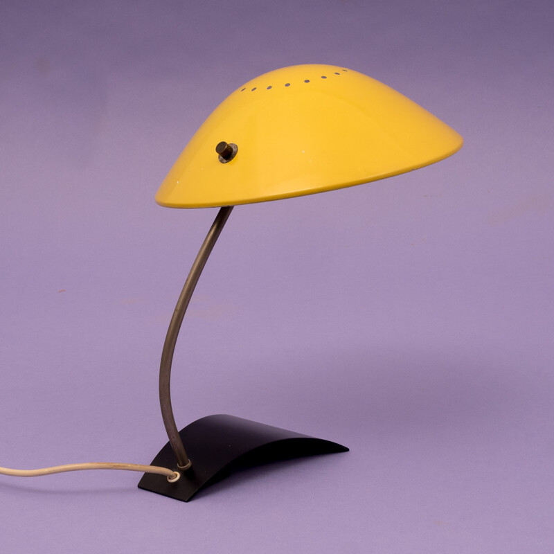 Lampe Kaiser Idell "6840" en métal jaune et noir - 1950