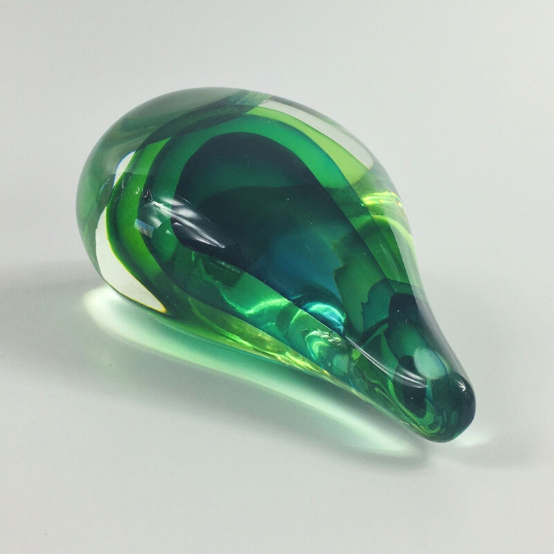 Mid-Century Murano Glass Sommerso Sculpture by Flavio Poli 1960s