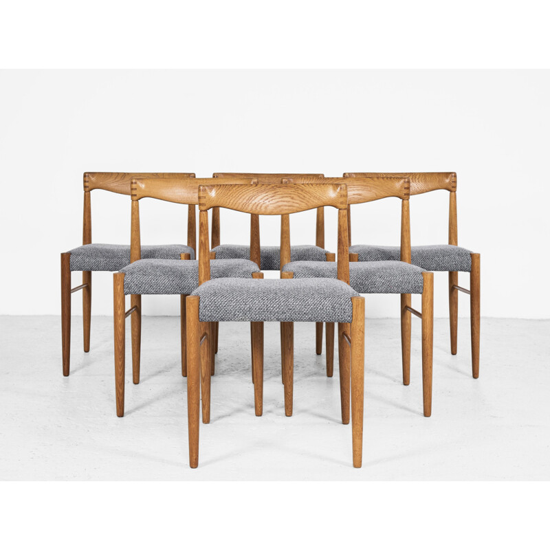Set of 6 vintage oak chairs by HW Klein for Bramin, Danish 1960
