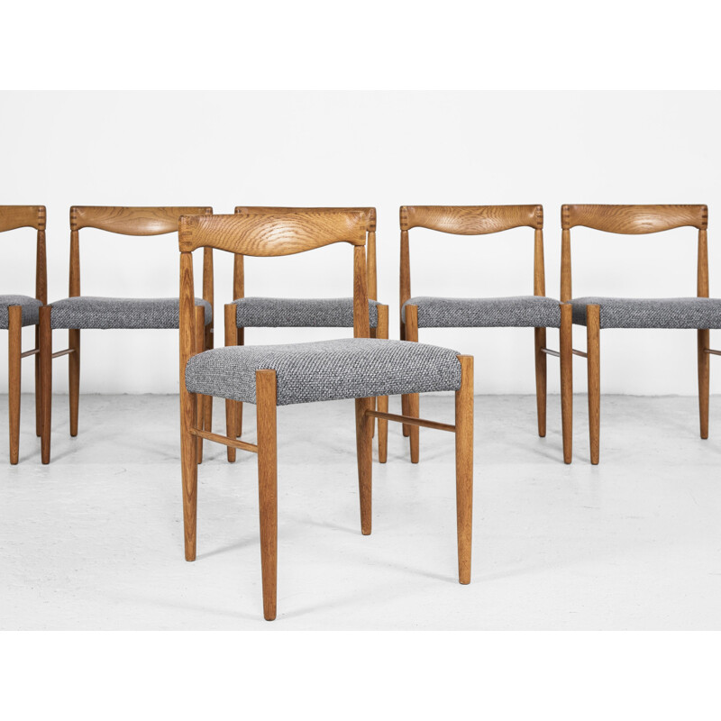 Ensemble de 6 chaises vintage en chêne de HW Klein pour Bramin, Danois 1960