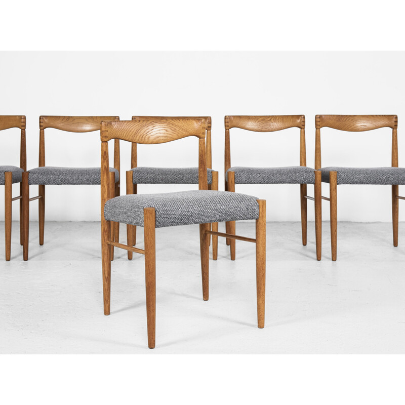 Set of 6 vintage oak chairs by HW Klein for Bramin, Danish 1960