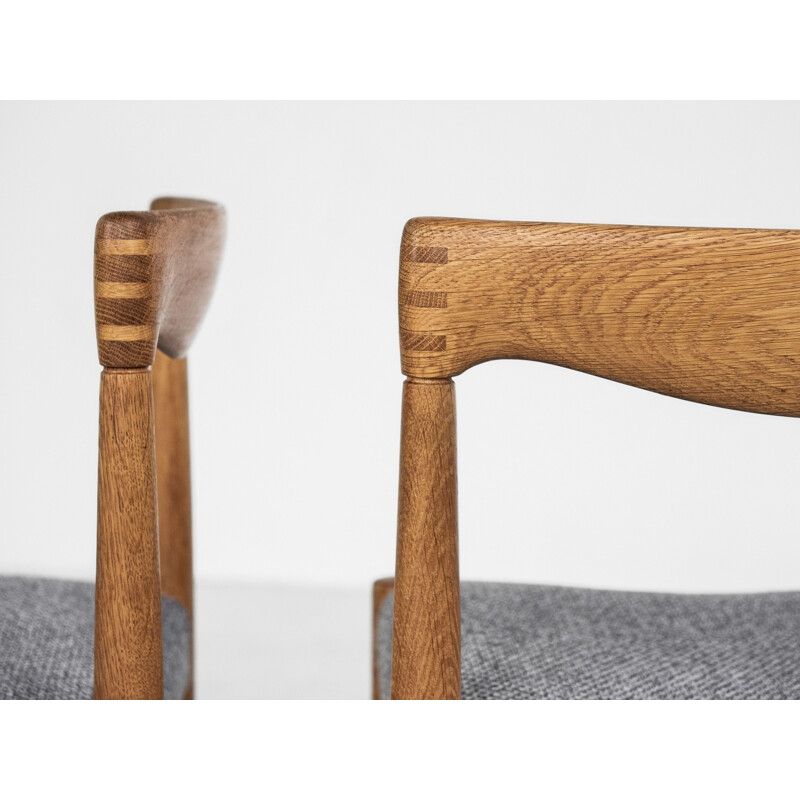 Set of 6 vintage oak chairs by HW Klein for Bramin, Danish 1960