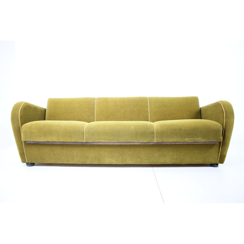 Vintage sofa bed H-363 by Jindřich Halabala, Art Deco, Czechoslovakia 1930