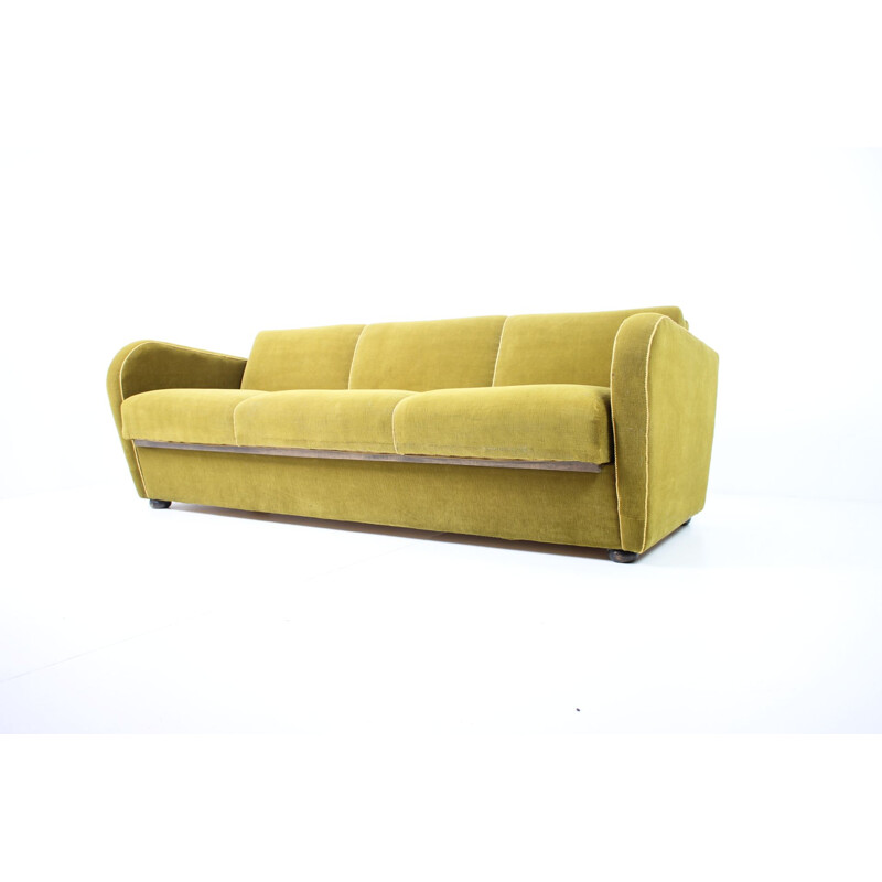 Vintage sofa bed H-363 by Jindřich Halabala, Art Deco, Czechoslovakia 1930