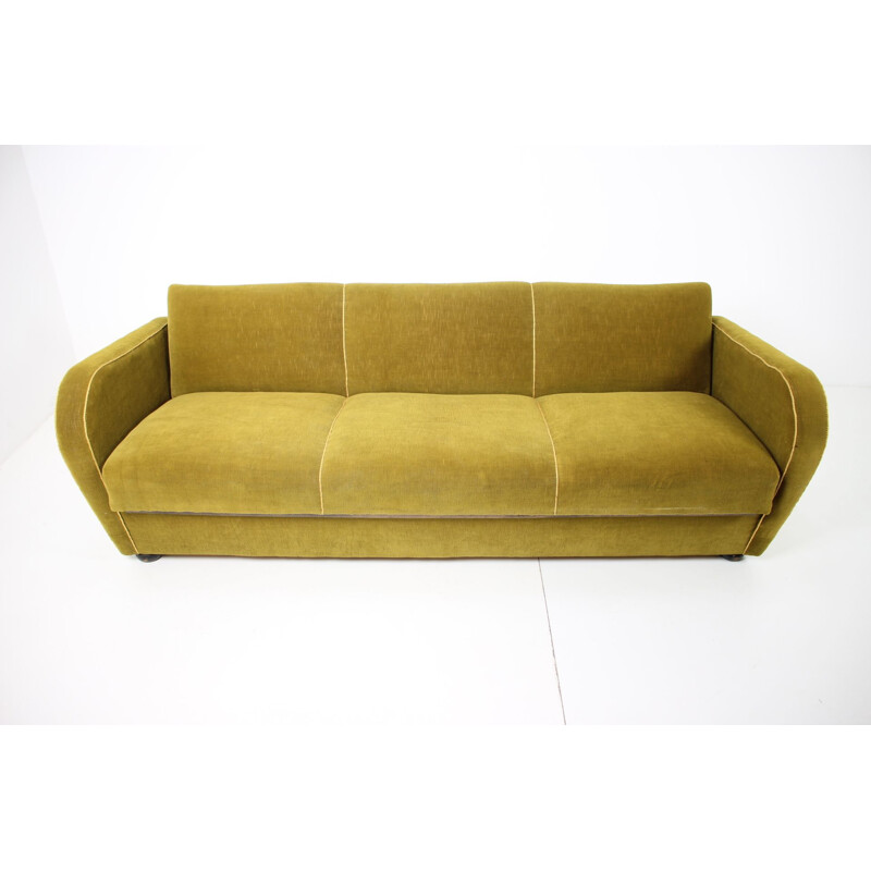 Vintage sofa bed H-363 by Jindřich Halabala, Art Deco, Czechoslovakia 1930