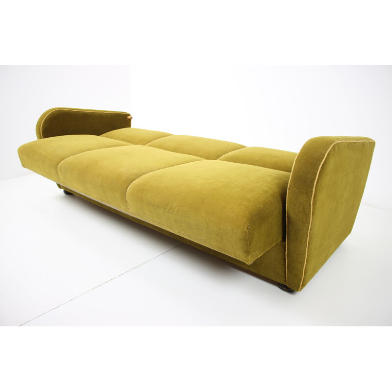 Vintage sofa bed H-363 by Jindřich Halabala, Art Deco, Czechoslovakia 1930