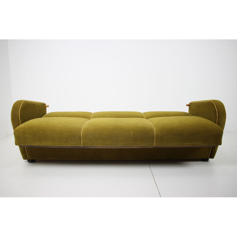 Vintage sofa bed H-363 by Jindřich Halabala, Art Deco, Czechoslovakia 1930