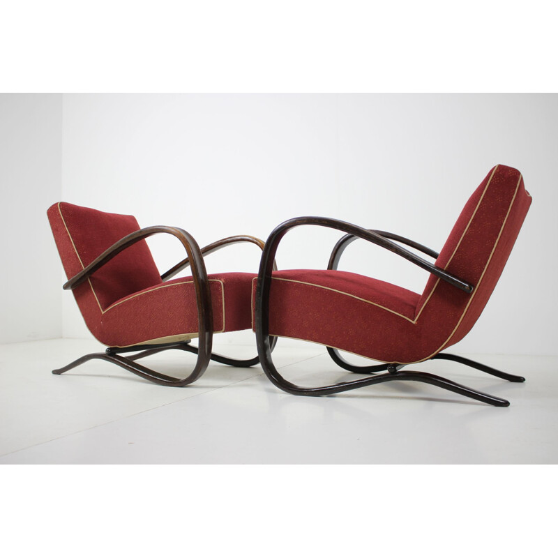 Pair of vintage armchairs H 269 by Jindrich Halabala, Art Deco, Czechoslovakia 1930