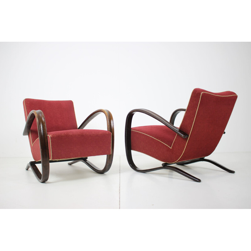 Paire de fauteuils vintage H 269 de Jindrich Halabala, Art Déco, Tchécoslovaquie 1930