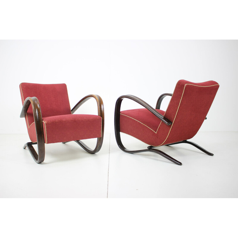 Pair of vintage armchairs H 269 by Jindrich Halabala, Art Deco, Czechoslovakia 1930