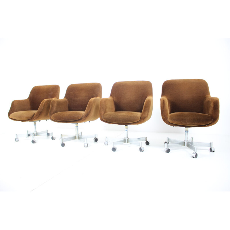 Set of 4 vintage office swivel chairs, Germany 1970