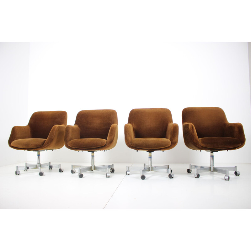 Set of 4 vintage office swivel chairs, Germany 1970