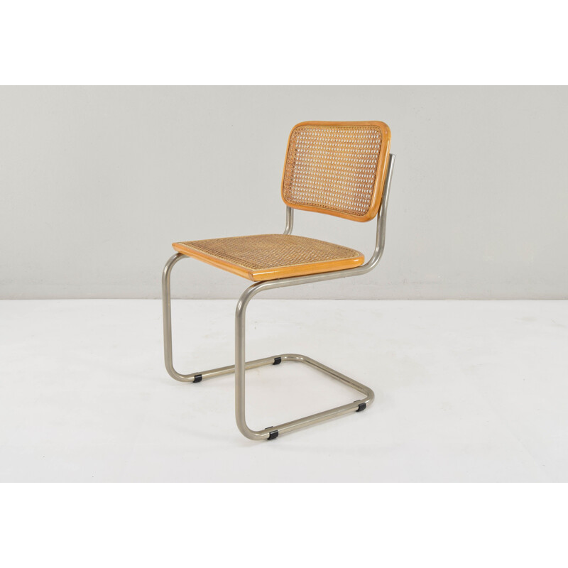 Set of 4 vintage chairs Cesca , model B32, Marcel Breuer, Italy 1970