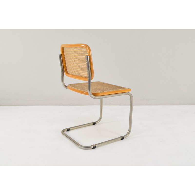 Set of 4 vintage chairs Cesca , model B32, Marcel Breuer, Italy 1970