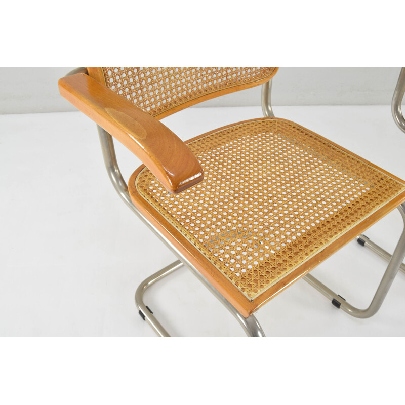 Pair of Mid-Century Marcel Breuer B64 Cesca Chairs, Italy 1970