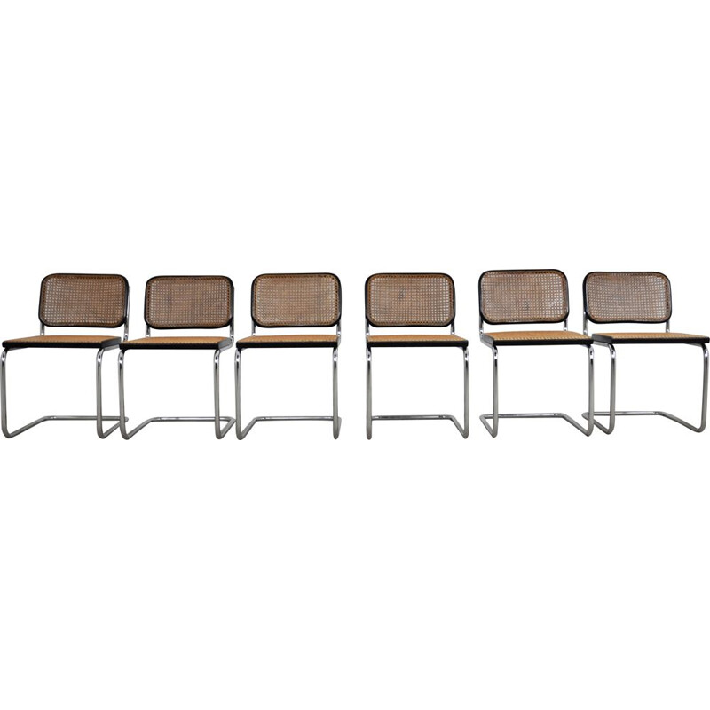 Set 6 vintage Gavina Dinning chairs by Marcel Breuer 1980s