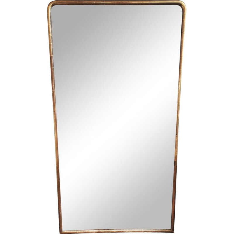Vintage gilded wood bistro mirror 1900