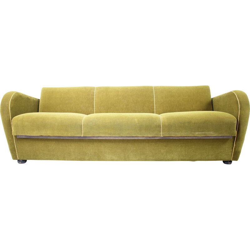 Vintage sofa bed H-363 by Jindřich Halabala, Art Deco, Czechoslovakia 1930