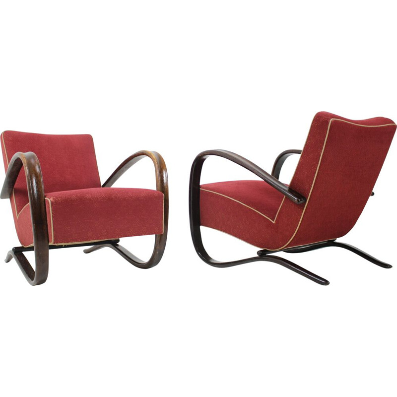 Pair of vintage armchairs H 269 by Jindrich Halabala, Art Deco, Czechoslovakia 1930