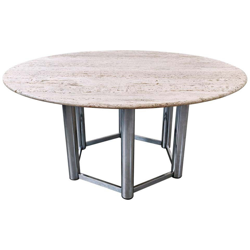 Large vintage Travertine Dining Table