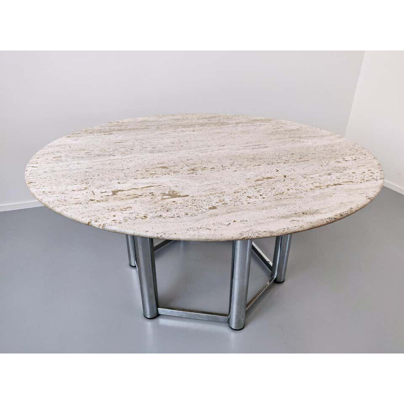 Large vintage Travertine Dining Table