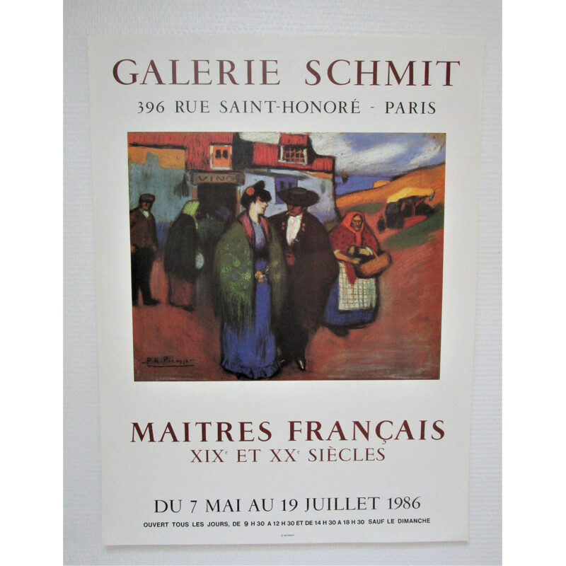Vintage Original poster Mourlot Picasso Galerie Schmitt Paris 1986