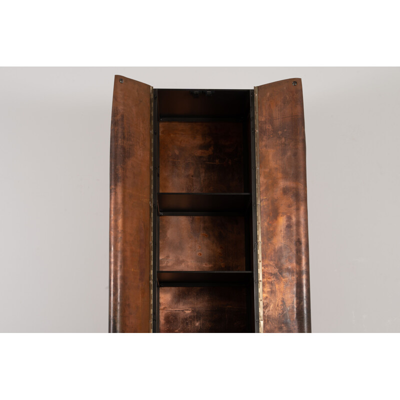 Vintage Patinated copper cupboard by Wout Wessemius