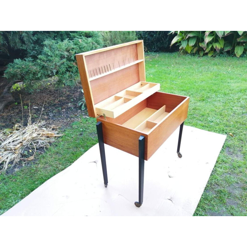 Vintage wire chest of drawers on wheels 1970