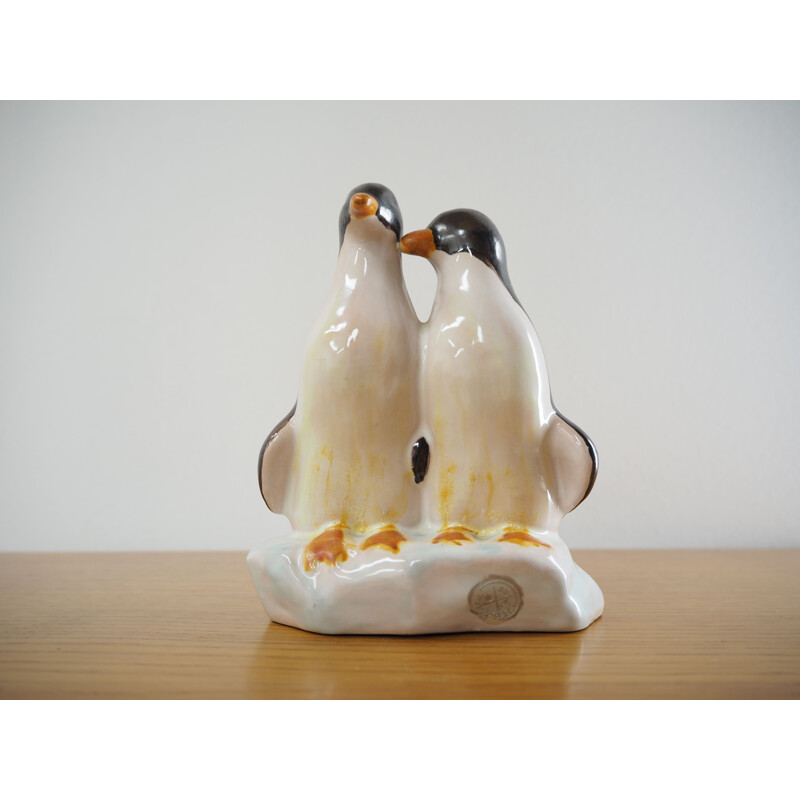 Midcentury Sculpture of Penguins, Jihokera, Czechoslovakia 1940s