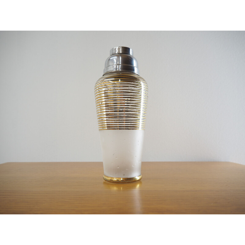 Vintage glass cocktail shaker, Czechoslovakia 1960