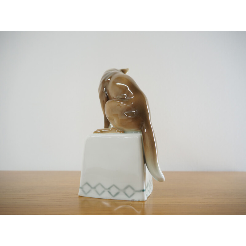 Midcentury Porcelain Sculpture of Fox, 1960s