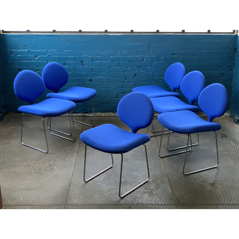 Serie van 6 vintage Djinn vernikkelde stoelen door Olivier Mourgue, 1968