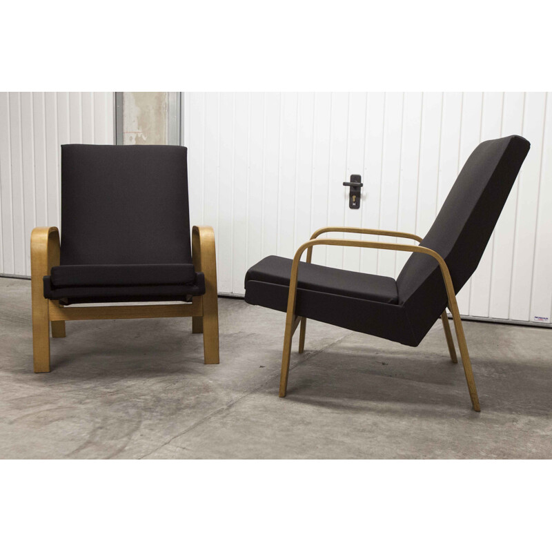 Paar vintage A.R.P. fauteuils van Steiner 1950