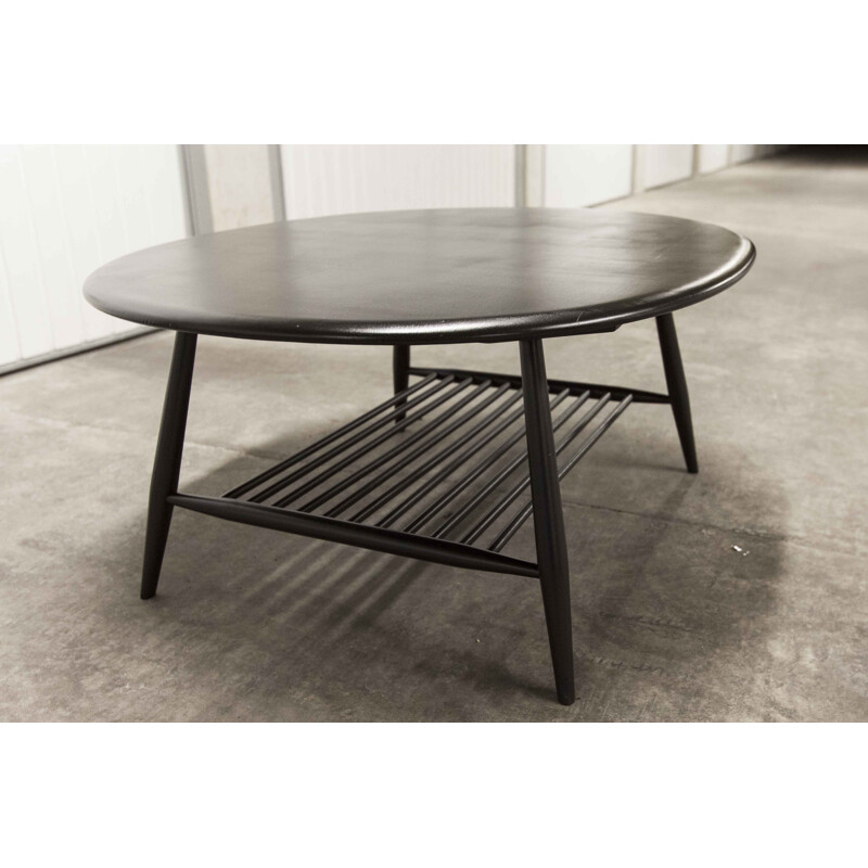 Vintage coffee table by Lucian Ercolani for Ercol black 1960s