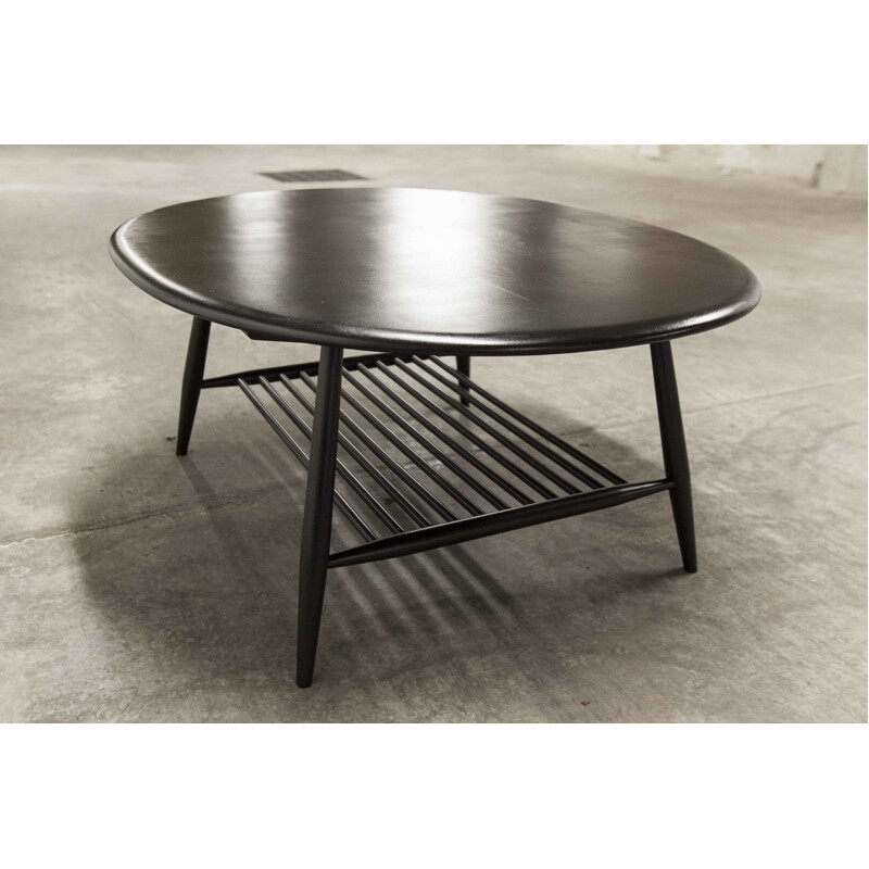 Vintage coffee table by Lucian Ercolani for Ercol black 1960s