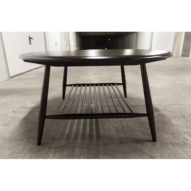 Vintage coffee table by Lucian Ercolani for Ercol black 1960s
