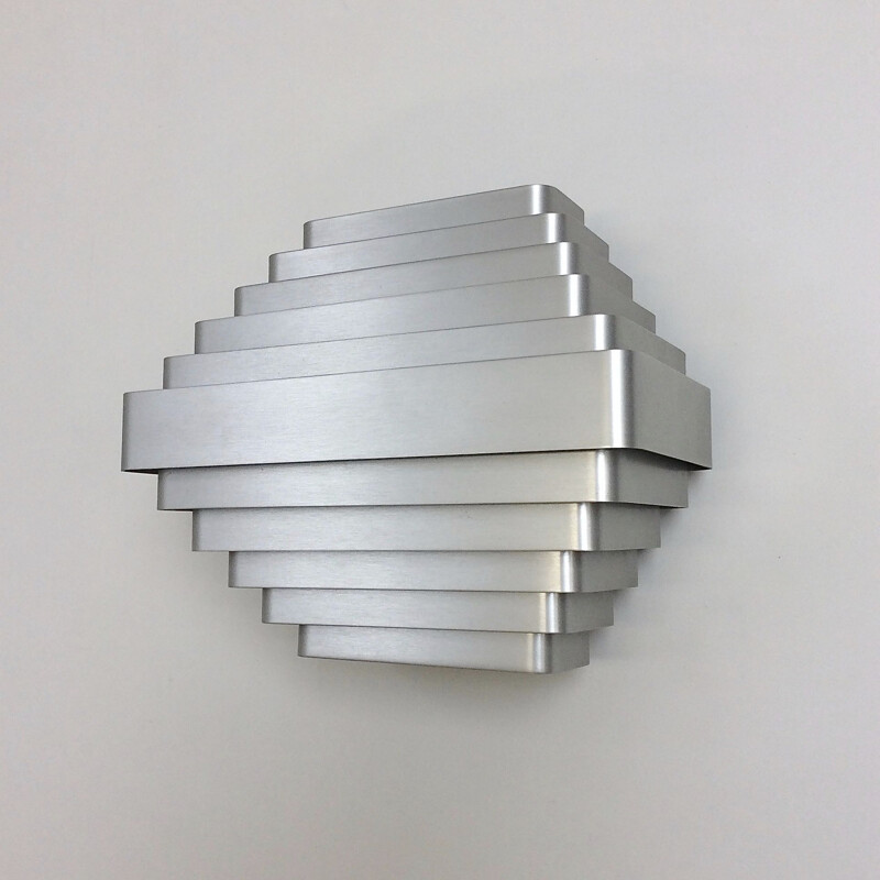 Large vintage aluminium wall light by Jules Wabbes, Belgium 1970