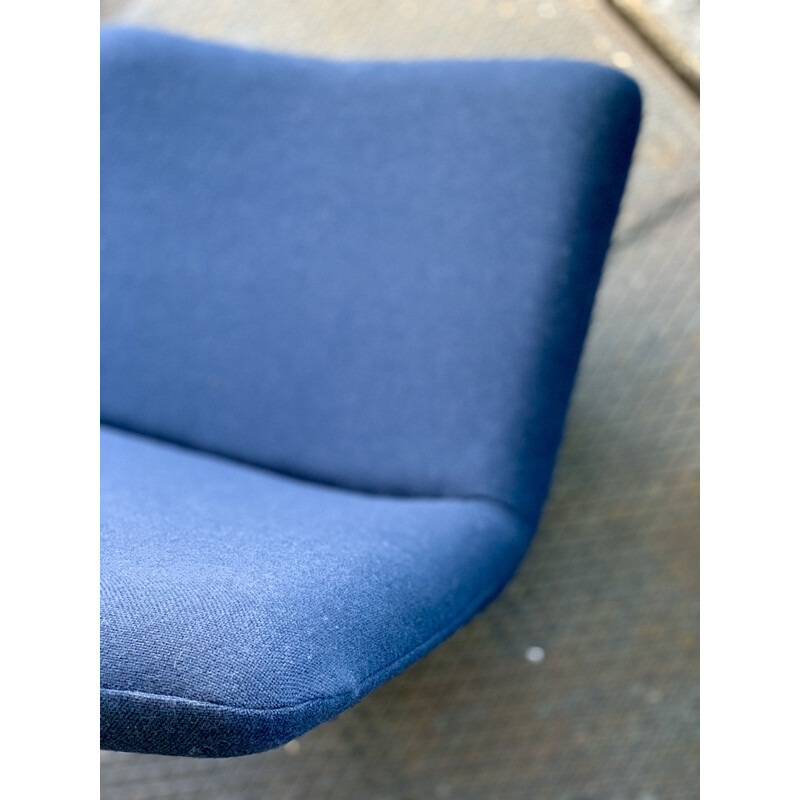 Paar vintage fauteuils F596 blauwe stof Gabriel Geoffrey Harcourt ed Artifort 1967